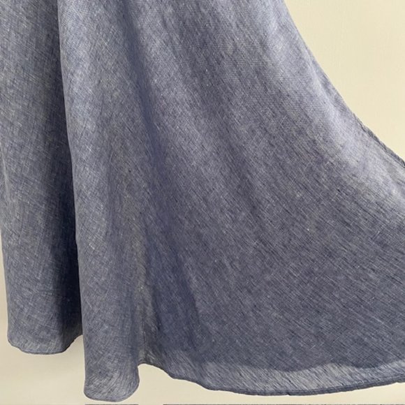 CP Shades Cove Blue Linen Sleeveless V Neck Maxi Dress - Size Small - Picture 10 of 15